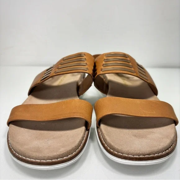 Cole Haan OriginalGrand Brown Gold Leather Slingback Sandals Size 8.5 - Picture 3 of 12